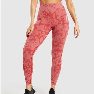 Gymshark adapt camo leggings in red worn once